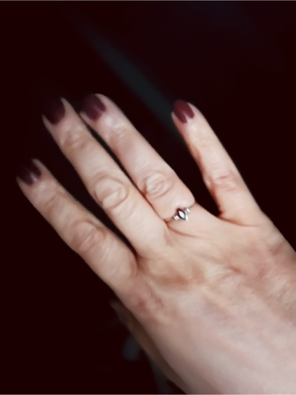 Dainty Vintage Silver Garnet Ring